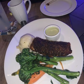 Yard House - Mediterranean Salmon with mashed potatoes and veggies. - New American Near Me - Wayne, New Jersey