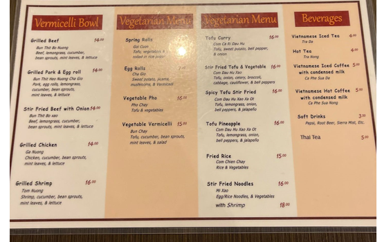 Menu photo 3 MPM Pho Flagstaff, AZ