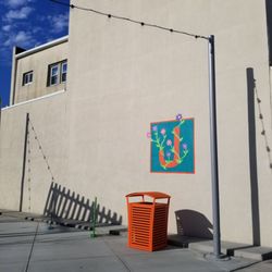 Jay Square - Love the art and bright colored receptacles, bike racks, and details they've added to liven up the location!