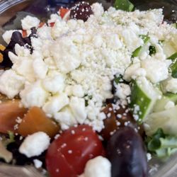 Athena Greek Cafe - Greek Salad with peta cheese, olive oil and sweet mini tomatoes