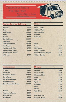 Menu photo 2 Taqueria La Puerta Waco, TX Menu photo 2 Taqueria La Puerta Waco, TX