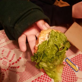 MrBeast Burger - The chicken sandwiches were supposed to come with mayo, but this one had mayo and ketchup, both on it. - Food Delivery Services Near Me