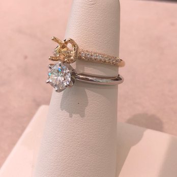 Angel Designs Jewelry - Initial engagement ring and final engagement ring before the diamond swap! - Jewelry Near Me - Bellevue, Washington Angel Designs Jewelry - Initial engagement ring and final engagement ring before the diamond swap! - Jewelry Near Me - Bellevue, Washington