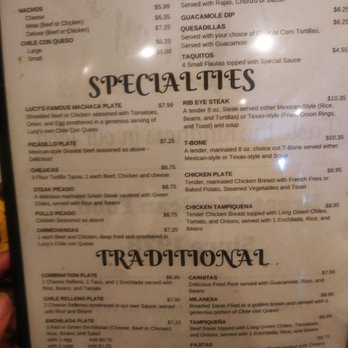 Lucy's Restaurant - Menu 3.24.19 - Mexican Near Me - El Paso, Texas Lucy's Restaurant - Menu 3.24.19 - Mexican Near Me - El Paso, Texas