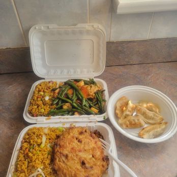 New Gookies Kitchen - Chicken,shrimps, and stringbeans. Pork egg foo young both with pork fried rice. - Chinese Near Me - Rosedale, New York
