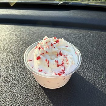 Five Guys - Candy cane crunch milkshake sample - Burgers Near Me - Farmingdale, New York Five Guys - Candy cane crunch milkshake sample - Burgers Near Me - Farmingdale, New York
