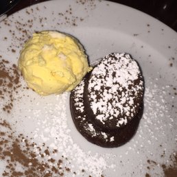 Chocolate cake with vanilla ice cream. Chocolate cake with vanilla ice cream.