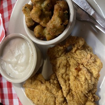 Mel's Country Cafe - CHICKEN FRIED CHICKEN BREAST and Fried Okra - Southern Near Me - Tomball, Texas Mel's Country Cafe - CHICKEN FRIED CHICKEN BREAST and Fried Okra - Southern Near Me - Tomball, Texas