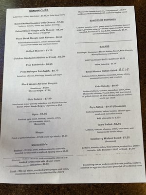 Menu photo 2 El Dorado Bar Monongahela, PA