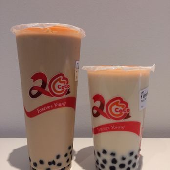 CoCo Fresh Tea & Juice Soho - L: large 2 ladies milk tea & R: medium jasmine milk tea - Bubble Tea Near Me - London, XGL CoCo Fresh Tea & Juice Soho - L: large 2 ladies milk tea & R: medium jasmine milk tea - Bubble Tea Near Me - London, XGL