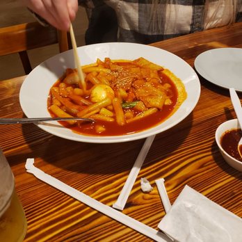 Hai Woon Dai - Tsobulku? Rice sticks and fish cakes in a raditional fantastic spicy red sauce. - Korean Near Me - Antioch, Tennessee