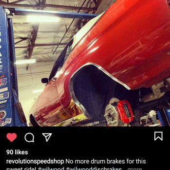 Revolution Speed Shop - Chevelle up on the lift with new disc brakes and matching Wilwood calipers. - Auto Customization Near Me - Auburn, Washington Revolution Speed Shop - Chevelle up on the lift with new disc brakes and matching Wilwood calipers. - Auto Customization Near Me - Auburn, Washington