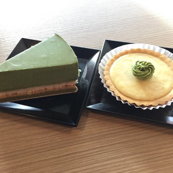 TSUJIRI Japanese Tea House - Matcha Rare Cheesecake ($5.75+tax) and Yuzu Tart ($5.25+tax) - Coffee & Tea Near Me - Edmonton, Alberta