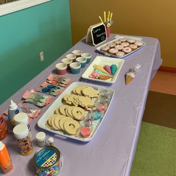 Sweet Connections - We set up some extra tables for food, gifts, and a cookie decorating activity. - Ice Cream & Frozen Yogurt Near Me - San Bruno, California Sweet Connections - We set up some extra tables for food, gifts, and a cookie decorating activity. - Ice Cream & Frozen Yogurt Near Me - San Bruno, California