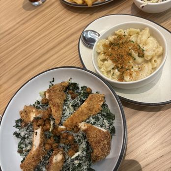 Dish Society - Kale Cesar salad, truffle Mac n cheese, hot chicken sandwich - Southern Near Me - Austin, Texas