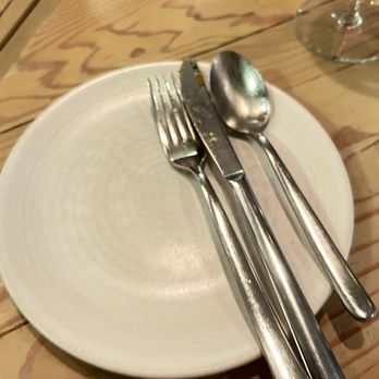 The Farmer's Apprentice - Used dishes placed back, awaiting for next dish. - French Near Me - Vancouver, British Columbia