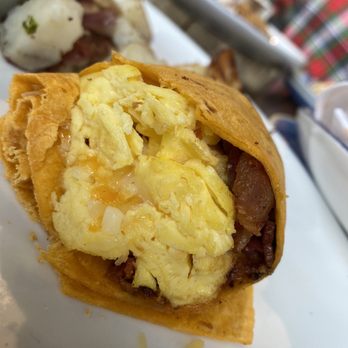 Stirr - Never again. Way too much egg. Unseasoned. Wrap with bacon. Forgot the name. - New American Near Me - Dallas, Texas