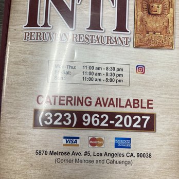 Inti Peruvian Restaurant - Latin American Near Me - Los Angeles, California Inti Peruvian Restaurant - Latin American Near Me - Los Angeles, California