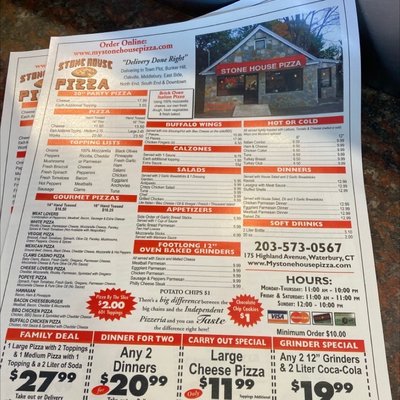 Menu photo 2 Stonehouse Pizza Waterbury, CT Menu photo 2 Stonehouse Pizza Waterbury, CT