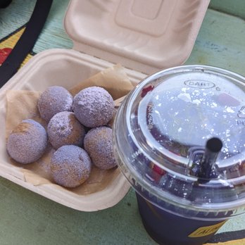 AlimamaTea - Taro Munchkins and Yuzu Detox Lemonade - Desserts Near Me - New York, New York
