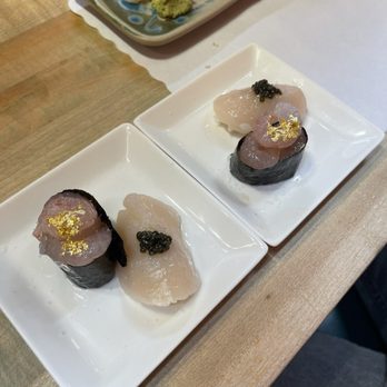 Go's Mart - Baby sweet shrimp with gold and scallop - Sushi Bars Near Me - Canoga Park, California Go's Mart - Baby sweet shrimp with gold and scallop - Sushi Bars Near Me - Canoga Park, California