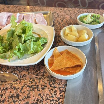 # 1 Korean BBQ - Sweet-Marinated Potatoes, Fishcake, and Broccoli - Barbeque Near Me - Lacey, Washington