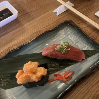 Momo Sushi - toro and spicy scallop from the omakase menu. SO GOOD! - Sushi Bars Near Me - Riverside, California Momo Sushi - toro and spicy scallop from the omakase menu. SO GOOD! - Sushi Bars Near Me - Riverside, California