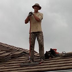 Latchford Roofing - Jacob, Brian's brother posed for a moment