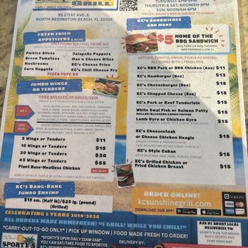 KC Sunshine Grill - Sandwiches Near Me - North Redington Beach, Florida
