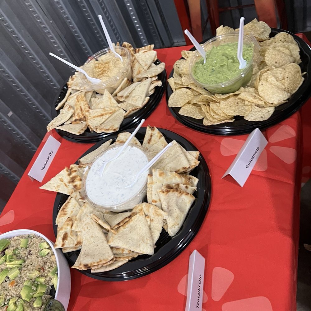 GrillMark - Party style platters of hummus, tzatziki, and guacamole all made in house and very flavorful! - Mediterranean Near Me - Albertson, New York GrillMark - Party style platters of hummus, tzatziki, and guacamole all made in house and very flavorful! - Mediterranean Near Me - Albertson, New York
