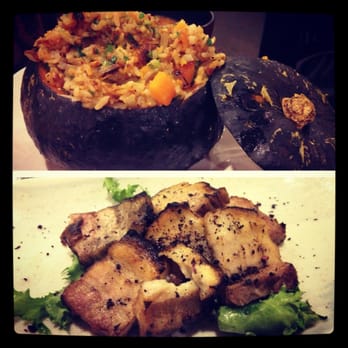 Ginza - Pumpkin fried rice n tea leaf pork belly - Sushi Bars Near Me - Bellevue, Washington Ginza - Pumpkin fried rice n tea leaf pork belly - Sushi Bars Near Me - Bellevue, Washington