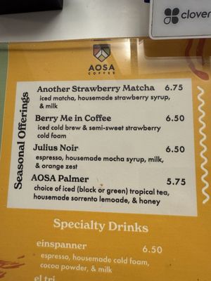 Menu photo 3 AOSA Coffee Huntington Beach, CA