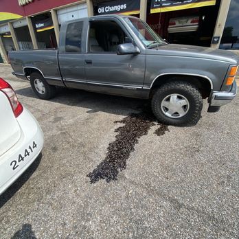 Midas of Memphis/Brookhaven - My truck with oil pouring out of it. - Tires Near Me - Memphis, Tennessee