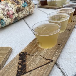 Flight of beer and cider Flight of beer and cider