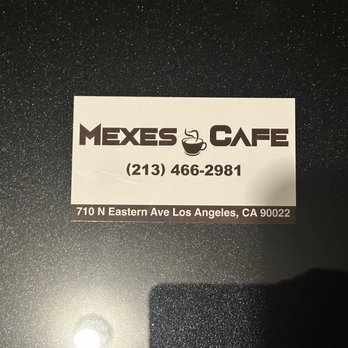 Mexes Cafe - Reverse Side of Stamp Card - Cafes Near Me - Los Angeles, California