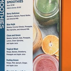 Juice Bar - Freshly made Smoothie choices
