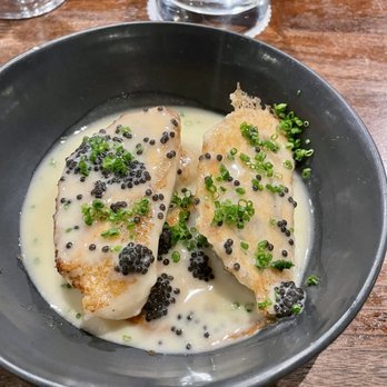 Riel - Pierogies with caviar & truffle - New American Near Me - Houston, Texas Riel - Pierogies with caviar & truffle - New American Near Me - Houston, Texas