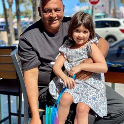 Wild Side Clothing - My daughter with Rami, the owner of Wild Side.