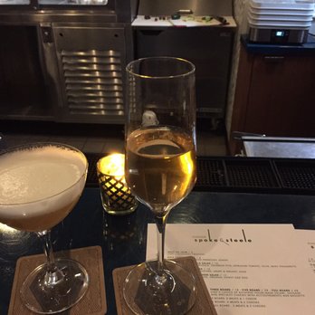 Spoke & Steele - Rattlesnake & Perfect Pear cocktails - American Near Me - Indianapolis, Indiana