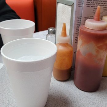 Doumar's Cones & Barbecue - Styrofoam cupd when regular glasses visible on counter - Barbeque Near Me - Norfolk, Virginia
