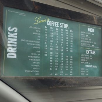 Lums Coffee Stop - a menu on the side of a building - Coffee & Tea Near Me - Cle Elum, Washington Lums Coffee Stop - a menu on the side of a building - Coffee & Tea Near Me - Cle Elum, Washington