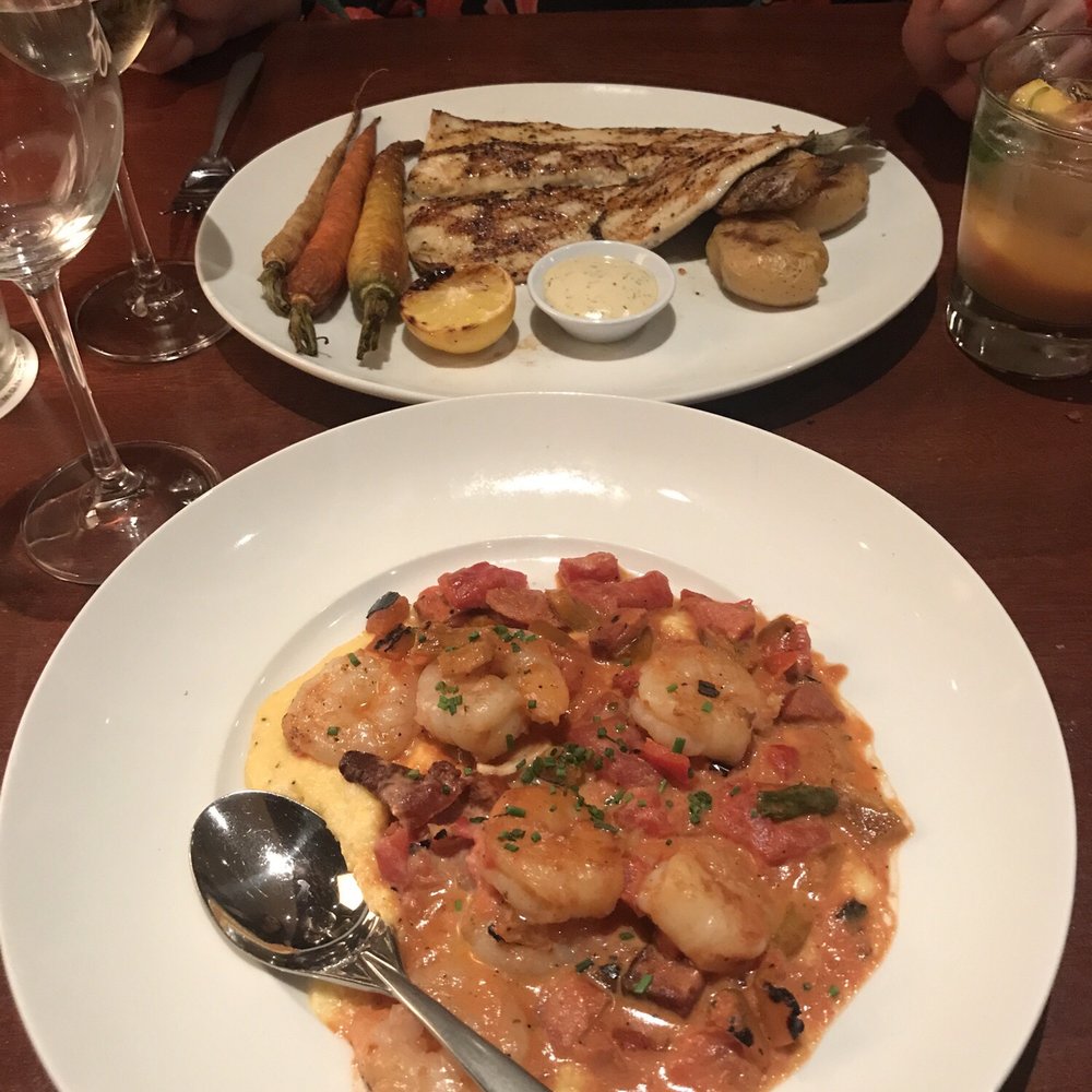 Seasons 52 - Cheddar grits with shrimp and trout! - New American Near Me - Schaumburg, Illinois Seasons 52 - Cheddar grits with shrimp and trout! - New American Near Me - Schaumburg, Illinois