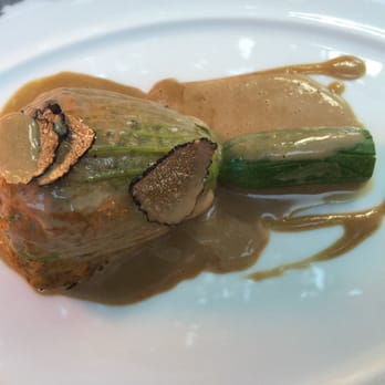 Le Moulin de Mougins - Zucchini blossom with truffle - French Near Me - Mougins, 06 Le Moulin de Mougins - Zucchini blossom with truffle - French Near Me - Mougins, 06