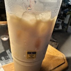 McDonald's - Large caramel iced coffee add vanilla and liquid sugar