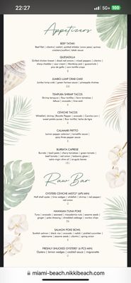 Menu photo 8 Nikki Beach Miami Beach Miami Beach, FL Menu photo 8 Nikki Beach Miami Beach Miami Beach, FL