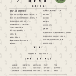 Scratch Indoor Golf - Drink Menu (2/2)