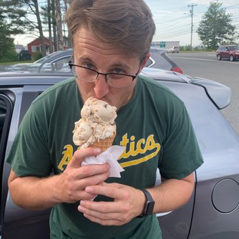 Blueberry Hill Dairy Bar - Huge ice cream cone of sea salt caramel truffle - Ice Cream & Frozen Yogurt Near Me - Ellsworth, Maine Blueberry Hill Dairy Bar - Huge ice cream cone of sea salt caramel truffle - Ice Cream & Frozen Yogurt Near Me - Ellsworth, Maine