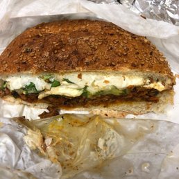 the inside of a sandwich