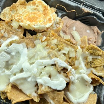 San Diego Bakery - Chilaquiles. Raw onions--too big! Spicy!! - Bakeries Near Me - San Diego, California