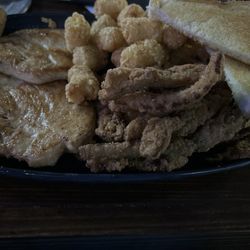 Holleman Tavern - Grilled chicken with tots and Texas toothpicks